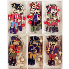 Christmas Nutcracker Soldier Ornaments Wooden Hanging Merry Xmas Tree Decoration Holiday Craft Gift