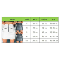 Mini Skirt Women Faux Leather Front Zipper High Waist Pencil Bodycon Club Party Fashion Skirt