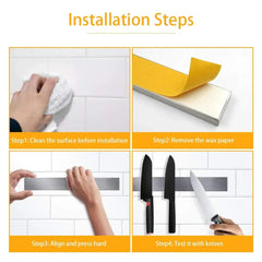 Professional Magnetic Knife Strip Stainless Steel Magnetic Knife Holder Rack Kitchen Knife Bar 30 40 50 cm