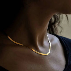 Snake Chain Necklace Unisex Stainless Steel Herringbone Gold Silver Choker Fashion Jewelry Gift