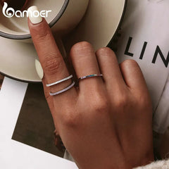 Eternity Ring Women 925 Sterling Silver Cubic Zirconia Stackable Colorful Band Jewelry Gift