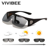 Black sunglasses with a VIVIBEE logo on a white background