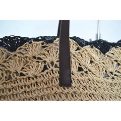 Straw Bag Women Crochet Soft Thin Rope Handbag Casual Summer Beach Tote Purse