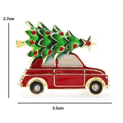 Christmas Brooch Pin Enamel Car Tree Fashion Jewelry Holiday Gift Accessories Festive Lapel Pin