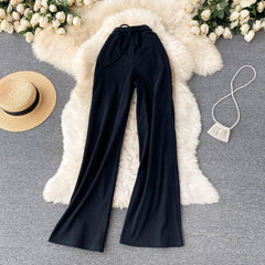 High Waist Wide Leg Pants Women Long Elastic Casual Comfortable Everyday Fashion Trousers