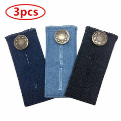 3-Pack Adjustable Denim Waistband Extender for Jeans – Stretch Button Extension for Pants, Pregnancy, Bloating or Comfort Fit