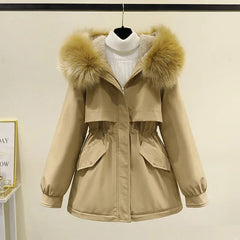 Cotton Padded Down Coat Women Mid-Length Warm Casual Winter Outerwear Fashion Jacket