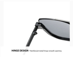 UV400 Square Half Frame Sunglasses Unisex Double Beam Metal Fashion Versatile Shades Summer