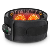 Black heating pad belt with digital display on a white background