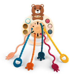 Montessori Pull String Toy Baby 1-3 Years Sensory Activity Motor Skills Development Toddler Gift