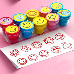 Animal Stampers Kids 10-Piece Wild Jungle Safari Multicolor Self-Ink Stamps Educational Gift