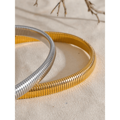Choker Necklace Women Stainless Steel Cuban Gold Plated Waterproof Thick Chain Trendy Jewelry Gift