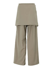 High Waist Wide Leg Pants Women Spliced Irregular Long Wrap Skirt Loose Fit Casual Fashion Trousers