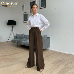High Waist Wide Leg Flare Pants Women Loose Casual Comfortable Everyday Fashion Trousers