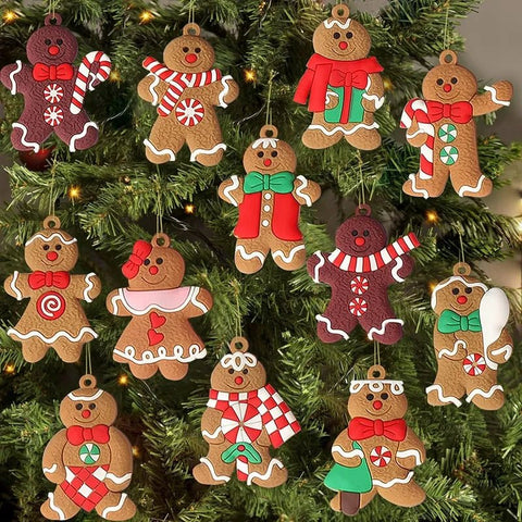 Christmas Gingerbread Man Ornaments Hanging Merry Xmas Tree Decoration Holiday Craft Supply Gift