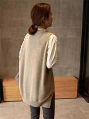 Knit Sweater Vest Women V-Neck Girls Pullover Sleeveless Warm Oversized Casual Winter Fashion