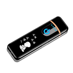 USB Rechargeable Lighter Electronic Windproof Flameless LED Power Indicator Portable Tool
