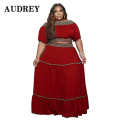 Plus Size Women's Two Piece Skirt Set Sexy Crop Top Elegant Casual Skirt Suit Plus Size Sets