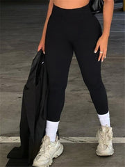 Yoga Leggings Women Knit Stretchy Gym Fitness Workout Casual Fashion Pants