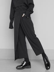 Elastic Waist Pleated Trousers Women Above Ankle Long Casual Comfortable Fashion Pants