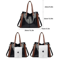 Large Capacity Shoulder Bag Women PU Leather Crossbody Tote Casual Everyday Handbag Purse