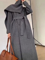 Long Wool Coat grey color
