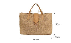Rattan Straw Bag Women Bohemian Handmade Large Capacity Durable Shoulder Handbag Casual Summer Fashion