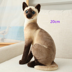 Stuffed Realistic Siamese Cats Plush Toy Cute Cat Doll Pet Toys For Kids