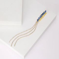 Luxury Brooch Rhinestone Long Thread Tassel Lapel Pins Ear Of Wheat Brooches Jewelry for Clothing