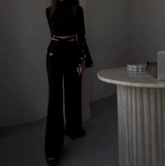 Pant sets for women black