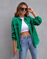 Oversized Distressed Denim Jacket Women Raw Edge Casual Spring Autumn Jean Coat Outerwear Fashion