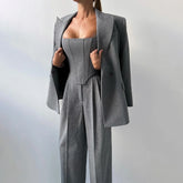 Women's 3 piece pant suit grey
