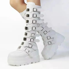 Calf High Boots white