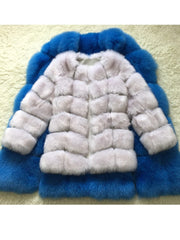 Women's Luxury Long Faux Fox Fur Coat Thick Warm Winter Fluffy Faux Fur Jacket Coats