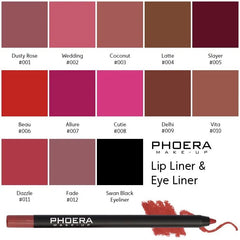 Lip Liner Pencil Waterproof Matte 12 Colors Red Contour Tint Long Lasting Non-Stick Moisturizing Makeup