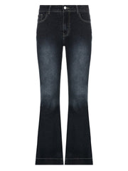 Y2K Flare Jeans Women Vintage Low Waist Aesthetic Streetwear Casual Denim Fashion Trousers