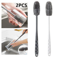 Bottle Cleaning Brush Long Handle Silicone Scrub Cup Milk Water Glass Kitchen Cleaning Tool Accessory