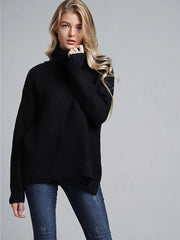 Winter Sweater Knitwear Women's Turtleneck Sweater Pullover Turtle Neck
