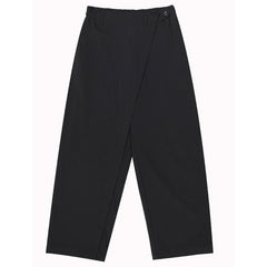 Elastic Waist Pleated Trousers Women Above Ankle Long Casual Comfortable Fashion Pants