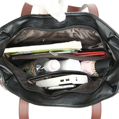 Large Capacity Shoulder Bag Women PU Leather Crossbody Tote Casual Everyday Handbag Purse