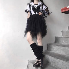 Women's Thigh High Knit Leg Warmers, Stylish Warm Socks, Punk Vintage 90's School Girls Knitted Leg Warmers