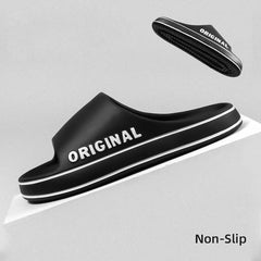 Sandals Unisex Beach Slides Solid Color Thick Sole Anti-Slip Indoor Outdoor Bathroom Summer Slippers