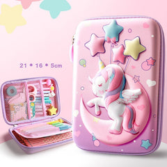 Unicorn Pencil Case Kids Dancing Cute Colorful Large Capacity Tool Organizer Student School Gift