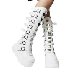 Calf High Boots white