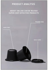 Nespresso Coffee Pods 6-Piece Refillable Reusable Filter Capsules Eco-Friendly Kitchen Accessory