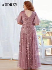 Plus Size Evening Maxi Dress Women Elegant Backless Long Gown Wedding Guest Bridesmaid Prom Fashion