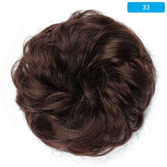 Curly Hair Bun Extension Women Messy Synthetic Scrunchie Chignon Tassel Ponytail Hair Piece