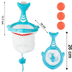Basketball Hoop Bath Toy Kids Fun Ball Set 3 Balls Suction Cup Educational Play Gift Boys Girls