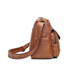 Faux Leather Crossbody Bag Women Soft Lightweight Large Capacity Shoulder Messenger Handbag