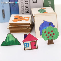 Drawing Stencil Template Kids Wooden Montessori 20pcs DIY Painting Educational Learning Toy Gift